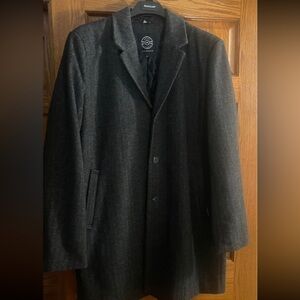 Men’s XL Haggar Black Wool Top Coat